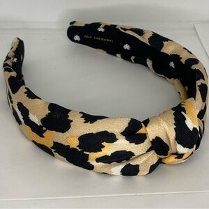 LELE SADOUGHI SILK LEOPARD PRINT HEADBAND